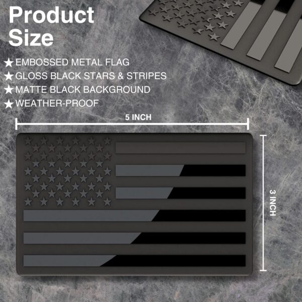 3D Embossed USA Flag Decals - Size