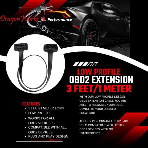 Ultra Low Profile OBD2 3ft Extension Cable 16pin - Image 2