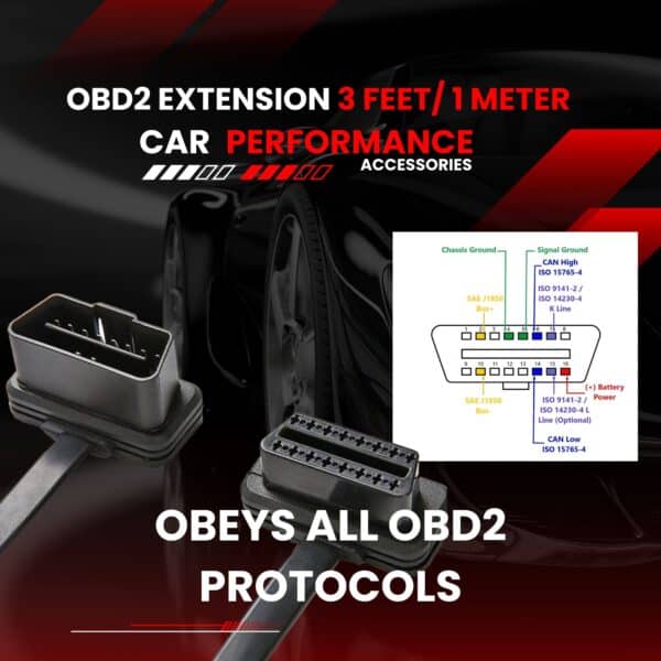 Ultra Low Profile OBD2 3ft Extension Cable 16pin - Image 8