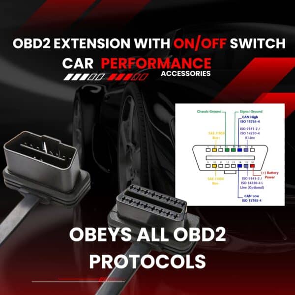 Ultra Low Profile OBD2 ON/OFF Extension Cable 16pin - Image 8