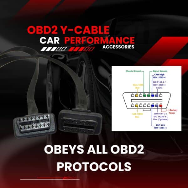 Ultra Low Profile OBD2 Splitter Extension Cable 16pin - Image 8